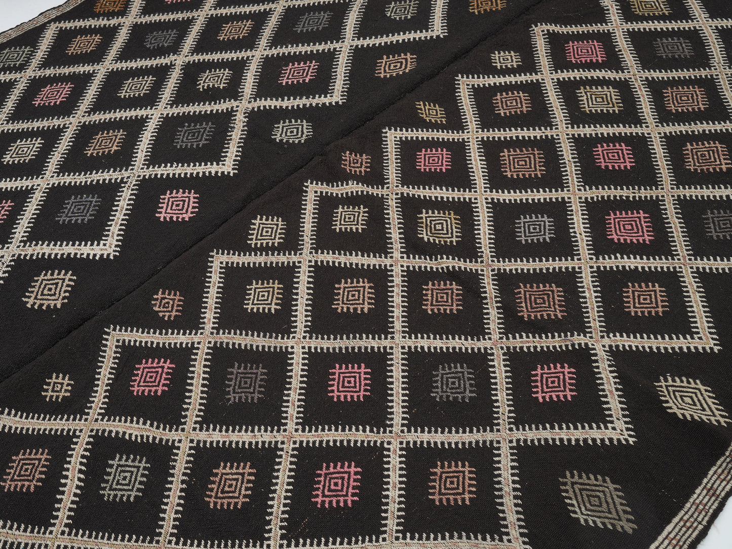 Kilim Rug 7x8, Bedroom Rug, Handmade Area Kilim Rug, Turkish Flat Weave Kilim Rug, Vintage Antique Kilim Rug, Farmhouse Decor, 12582