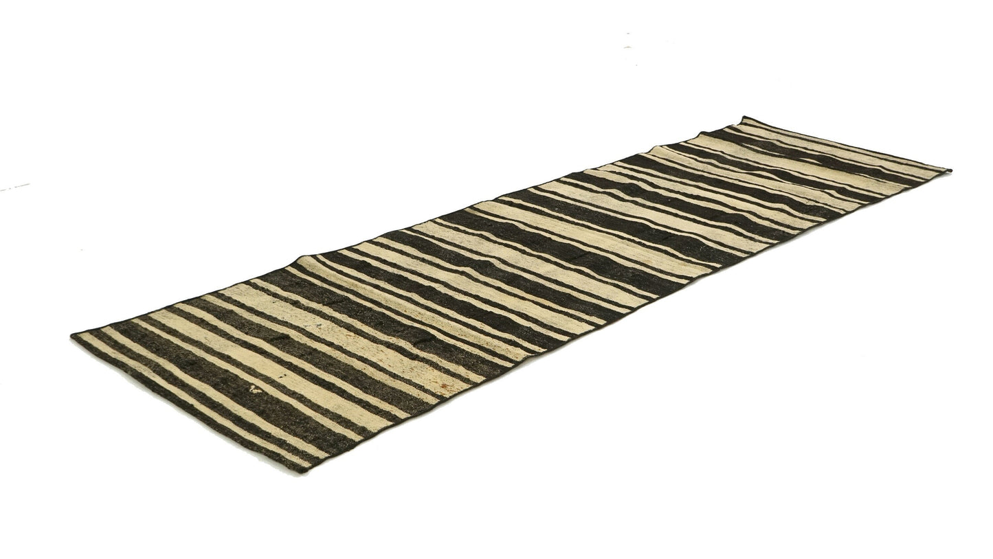 3x10 Runner Rug, Turkish Runner, Wool Rug, Rug Runner, Vintage Runner Rug, Hallway Rug, Entryway Rug, Beige Rug, Brown Runner Rug, 6090