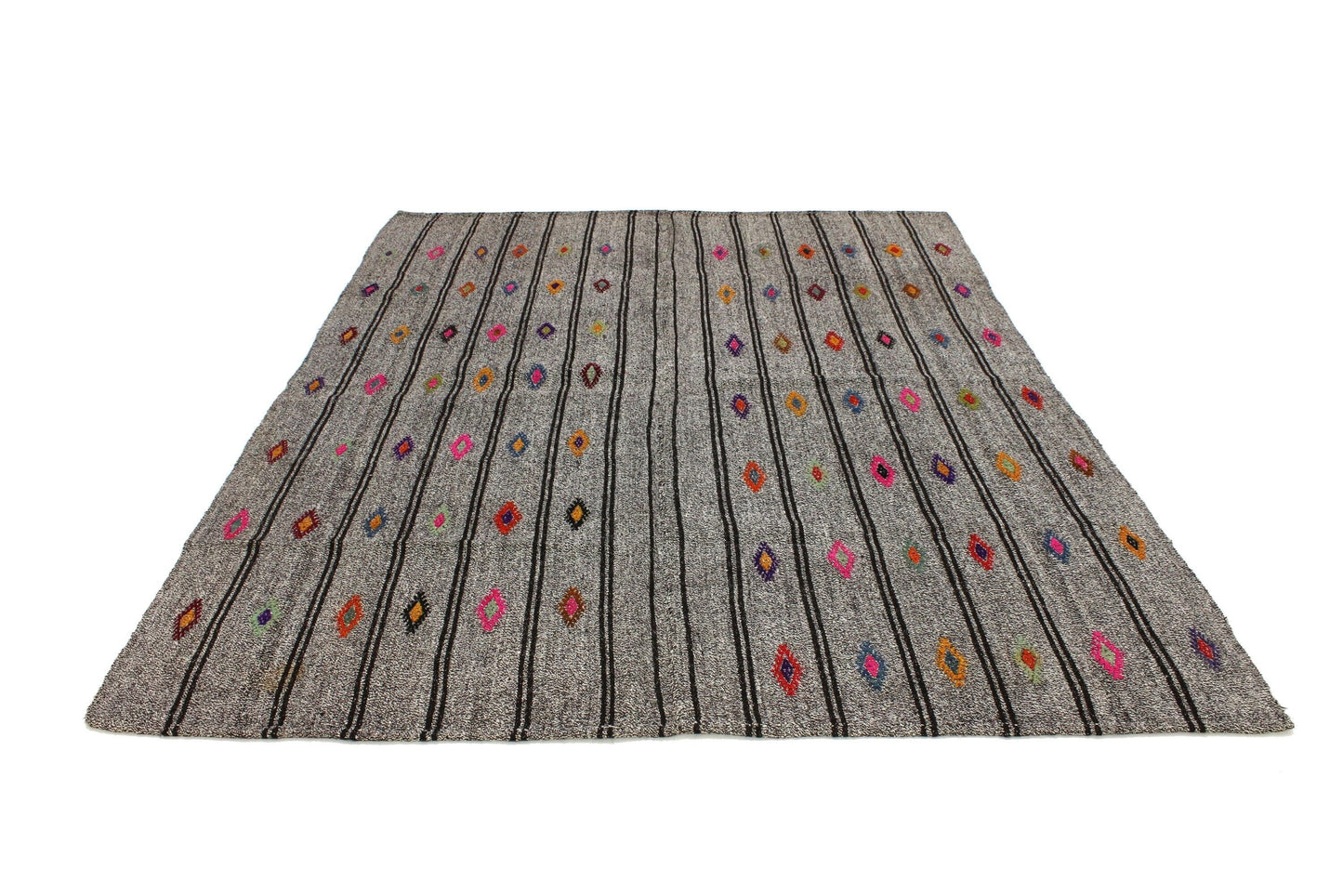 Turkish Kilim Rug 6x8, Vintage Kilim Rug, Handmade Kilim Rug, Gray Goat Hair Kilim Rug, Kilim Rug, Contemporary Decor, Living Room Rug, 960