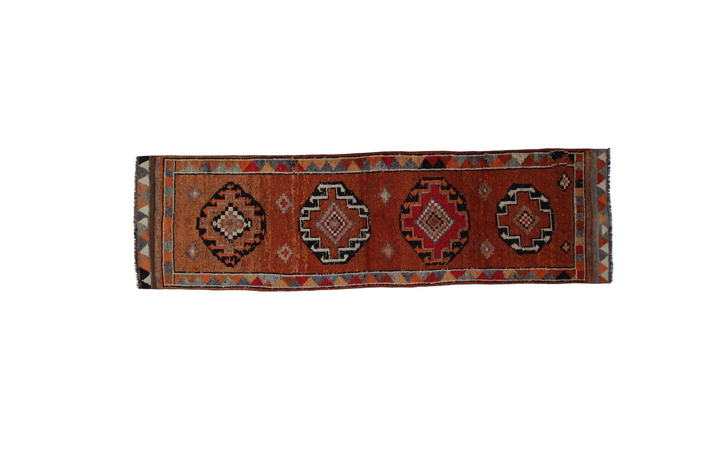 Sun faded Runner rug ,Turkish Oushak Vintage runner rug, 3x11 Wool Carpet Rug Runner, Orient rug, Kitchen rug ,Hallway rug, Runner, 7187