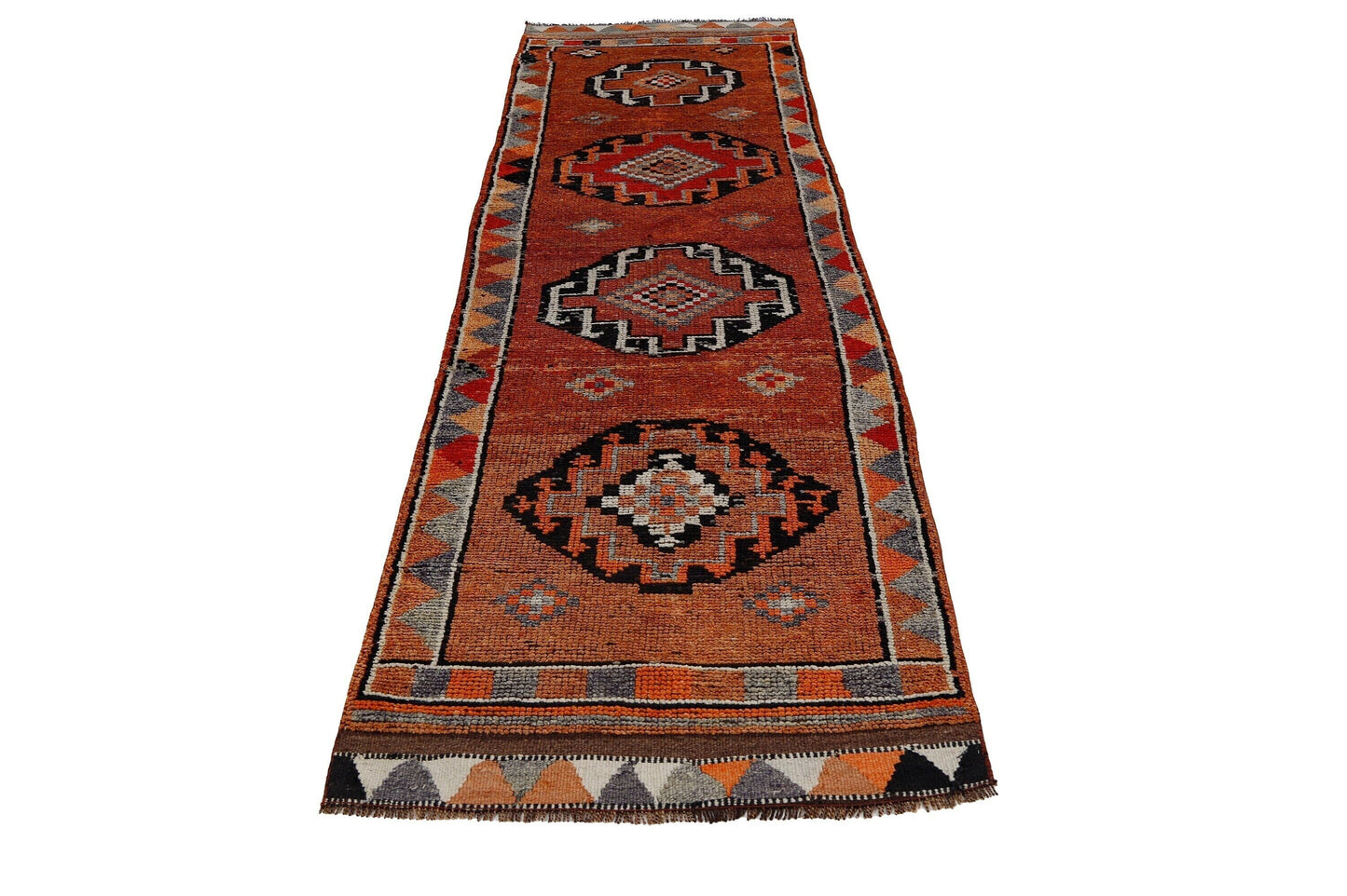 Sun faded Runner rug ,Turkish Oushak Vintage runner rug, 3x11 Wool Carpet Rug Runner, Orient rug, Kitchen rug ,Hallway rug, Runner, 7187