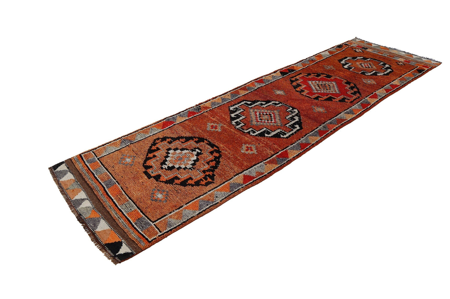 Sun faded Runner rug ,Turkish Oushak Vintage runner rug, 3x11 Wool Carpet Rug Runner, Orient rug, Kitchen rug ,Hallway rug, Runner, 7187