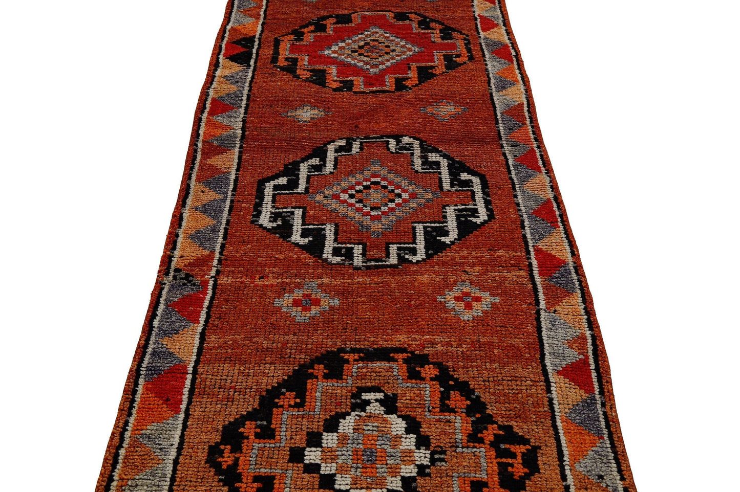 Sun faded Runner rug ,Turkish Oushak Vintage runner rug, 3x11 Wool Carpet Rug Runner, Orient rug, Kitchen rug ,Hallway rug, Runner, 7187