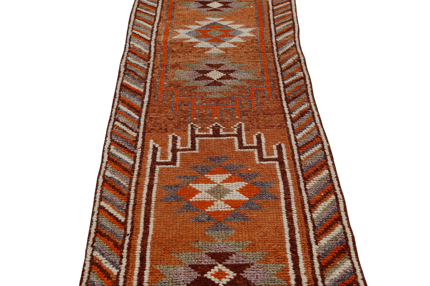 3x12 One of a kind Narrow Scandinavian Runner rug, Hand knotted Herki Carpet Runner rug ,Corridor rug, Floor runner rug, Orient Rug, 7199