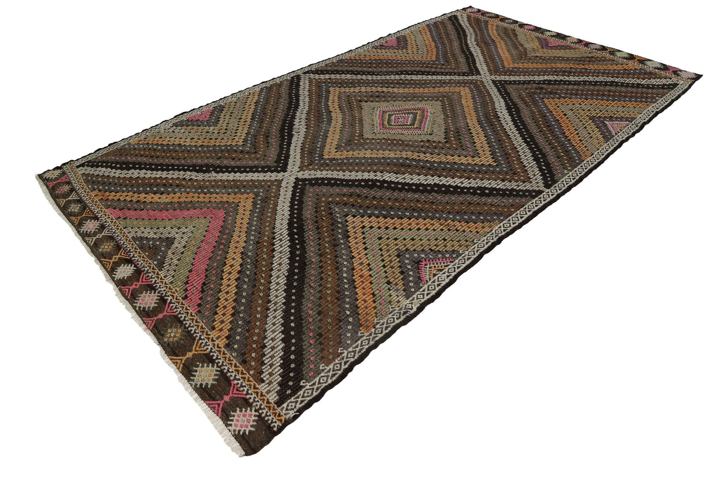 Boho Chic Kilim rug, 7x11 Kilim rug,Turkish kilim,Primitive rug,Living room rug,Vintage kilim,Eclectic decor,Shabby chic,8070