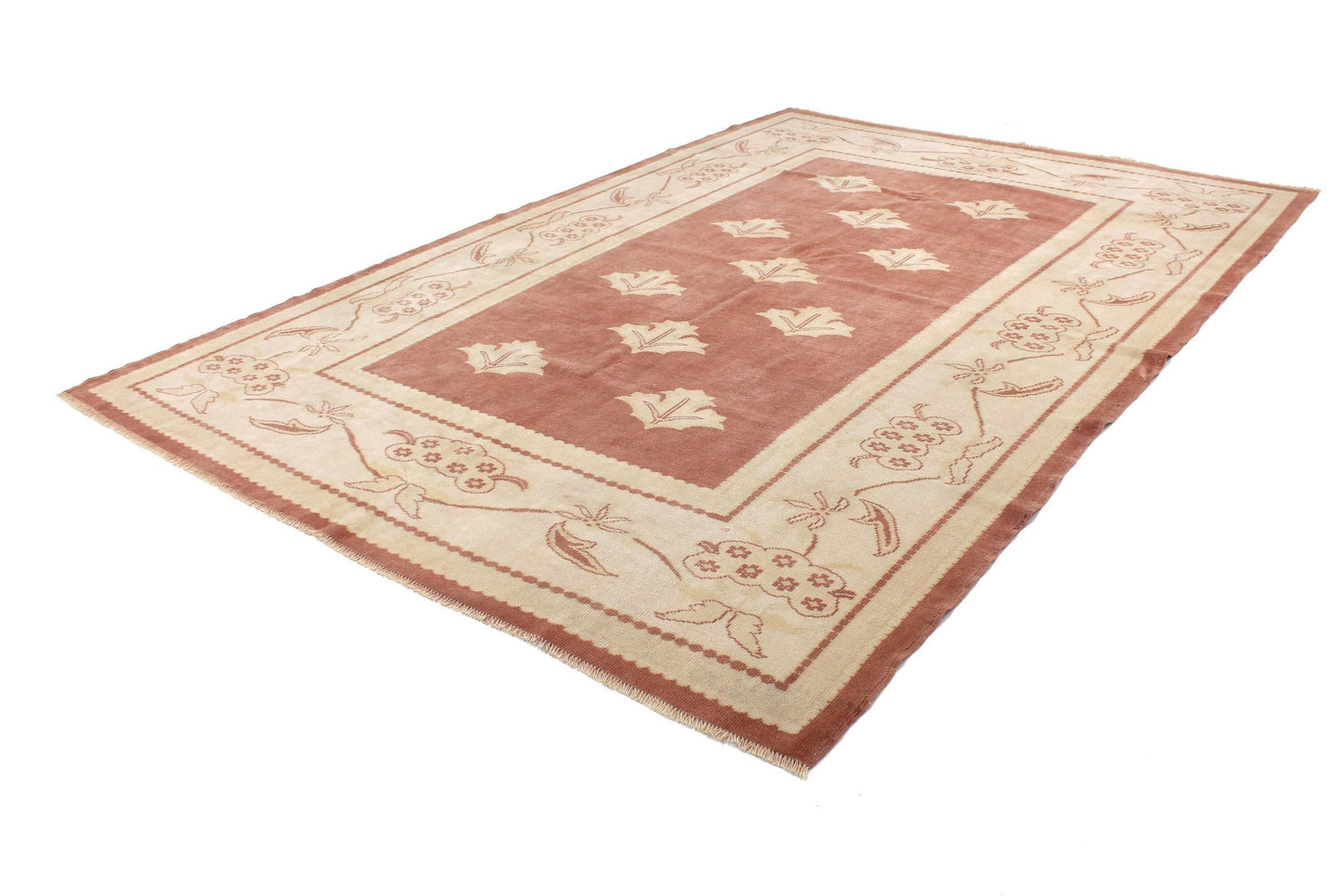 6x9 Rug, Red Floral Rug, Vintage Oushak Turkish Rug ,Handmade Area Carpet Rug, Bohemian Decor, Living room Rug, Bedroom Rug, 6187