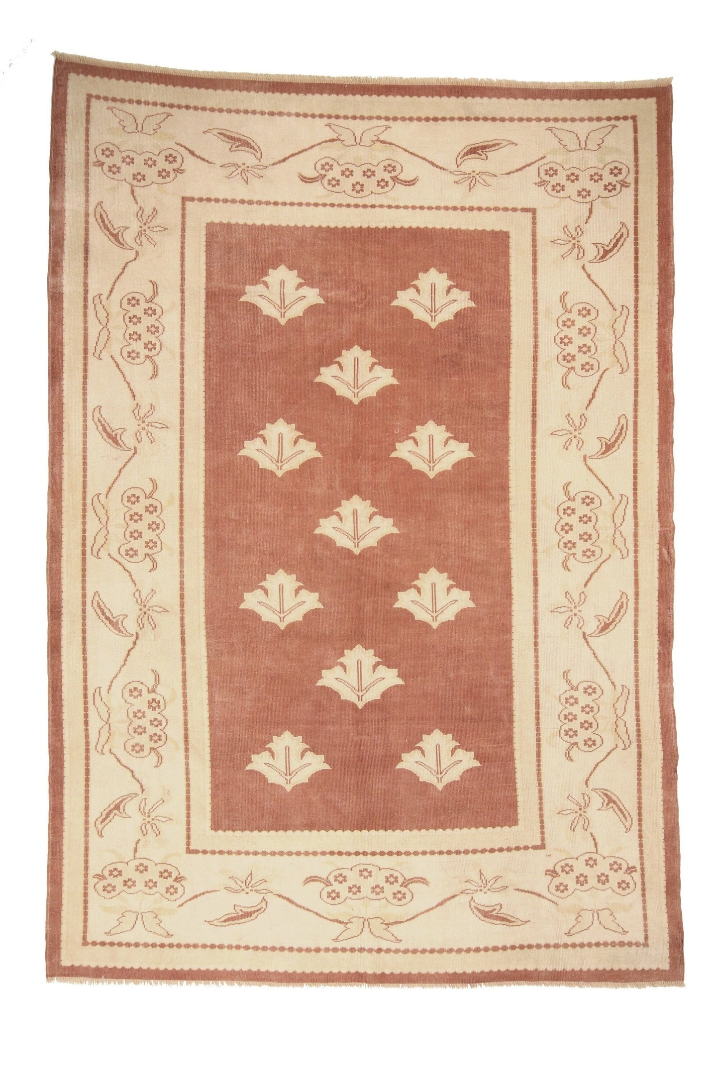 6x9 Rug, Red Floral Rug, Vintage Oushak Turkish Rug ,Handmade Area Carpet Rug, Bohemian Decor, Living room Rug, Bedroom Rug, 6187