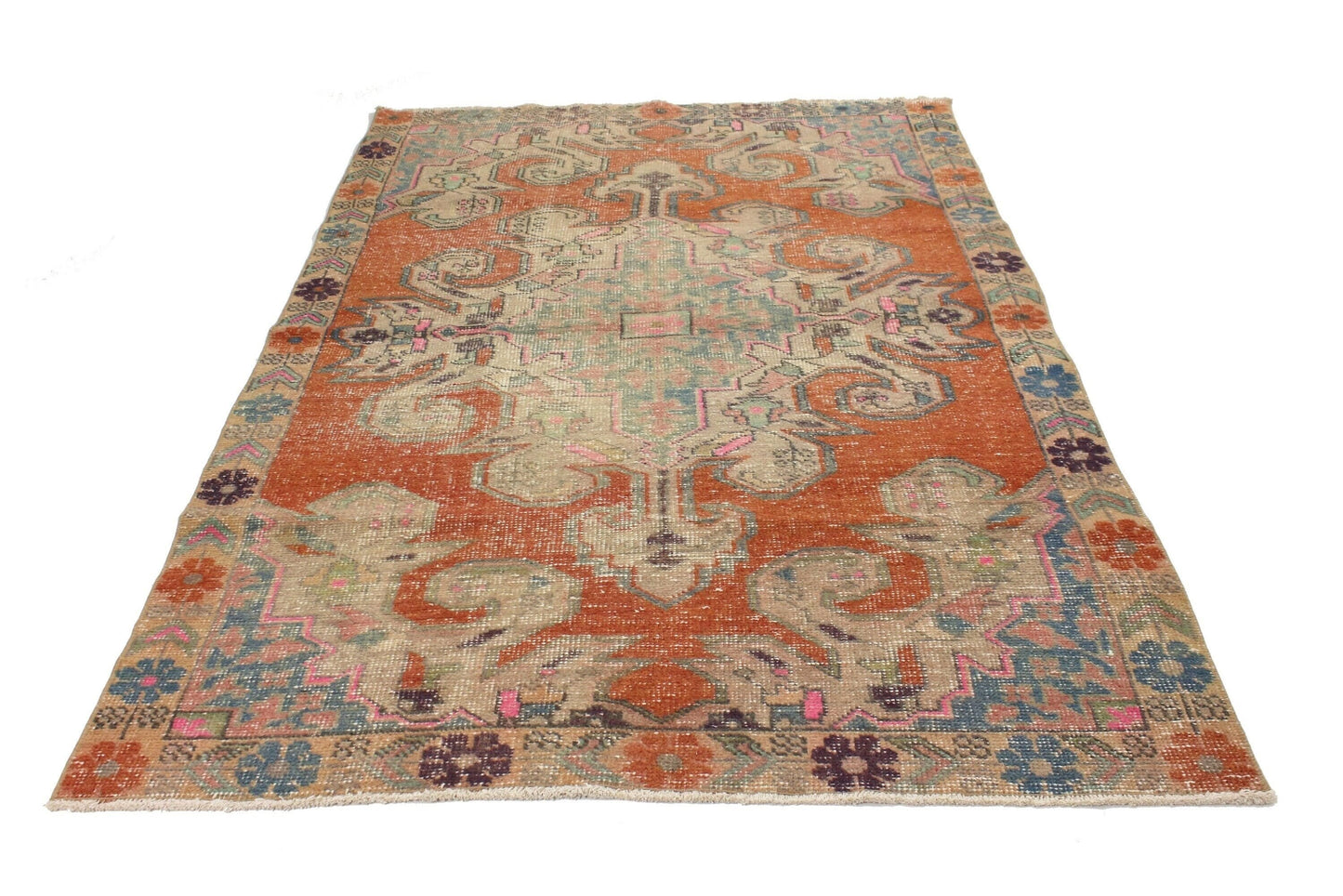 4x7 Oushak Vintage Turkish Rug ,Bohemian Decor, Bedroom Rug, Handmade Rug Carpet, Area Rug, Floor rug, 5614