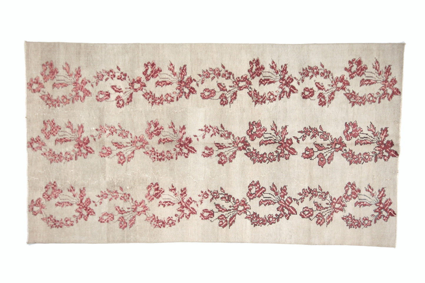5x8 Beige Red Area RUG ,Turkish Rug Handmade, Oushak Rug Wool, Livingroom Rug ,VİNTAGE RUG, Carpet Rug Floral, Bohemian Rug,4388