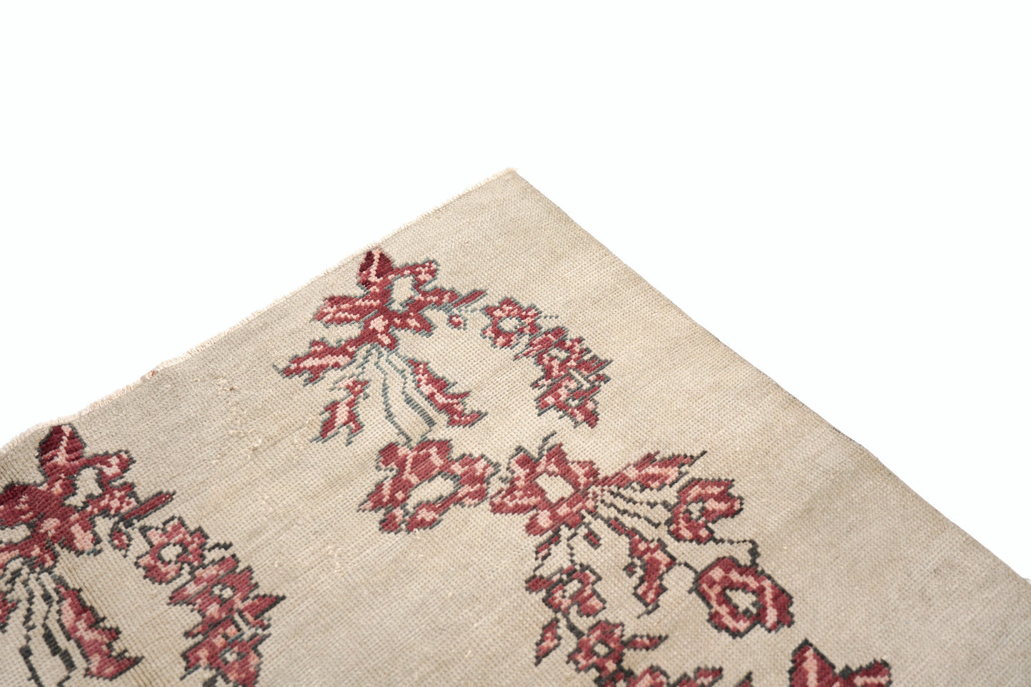 5x8 Beige Red Area RUG ,Turkish Rug Handmade, Oushak Rug Wool, Livingroom Rug ,VİNTAGE RUG, Carpet Rug Floral, Bohemian Rug,4388