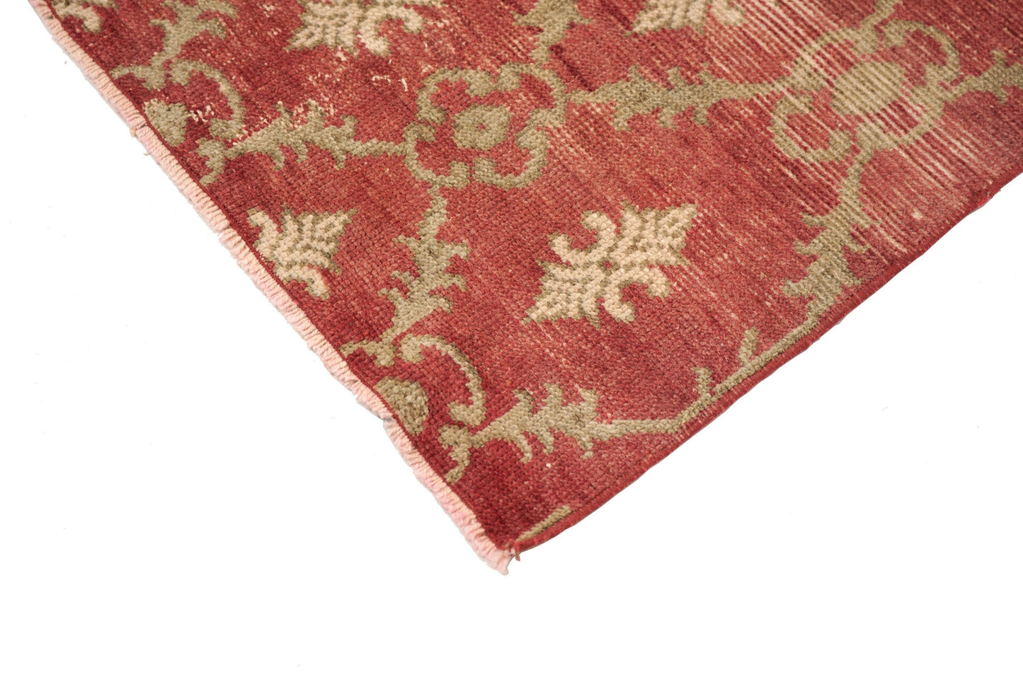 4x8 Vintage Oushak Turkish Rug, Floral Red Gold Area Handmade Carpet Rug, Bohemian rug , Living room rug, Entryway,Rug, 4048