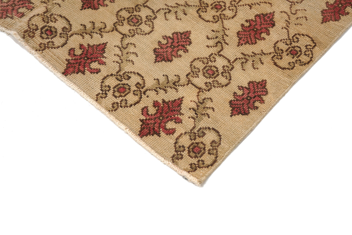 5x8 Farmhouse Cream Red Floral Low Pile Turkish Rug,Handmade Vintage Wool Carpet Rug,İndoor Livingroom Area Rug,Boho Decor,4371