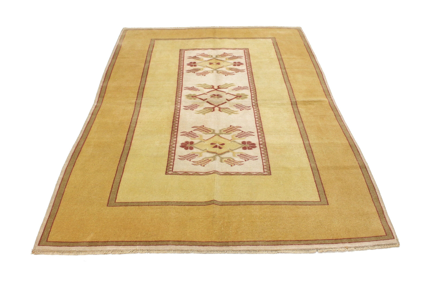 4x6 Beauty TURKİSH RUG ,Oushak Rug Vintage, Handmade Rug Area, Farmhouse Decor, Rug, Carpet, Yellow, Nursery, Bedroom,4397