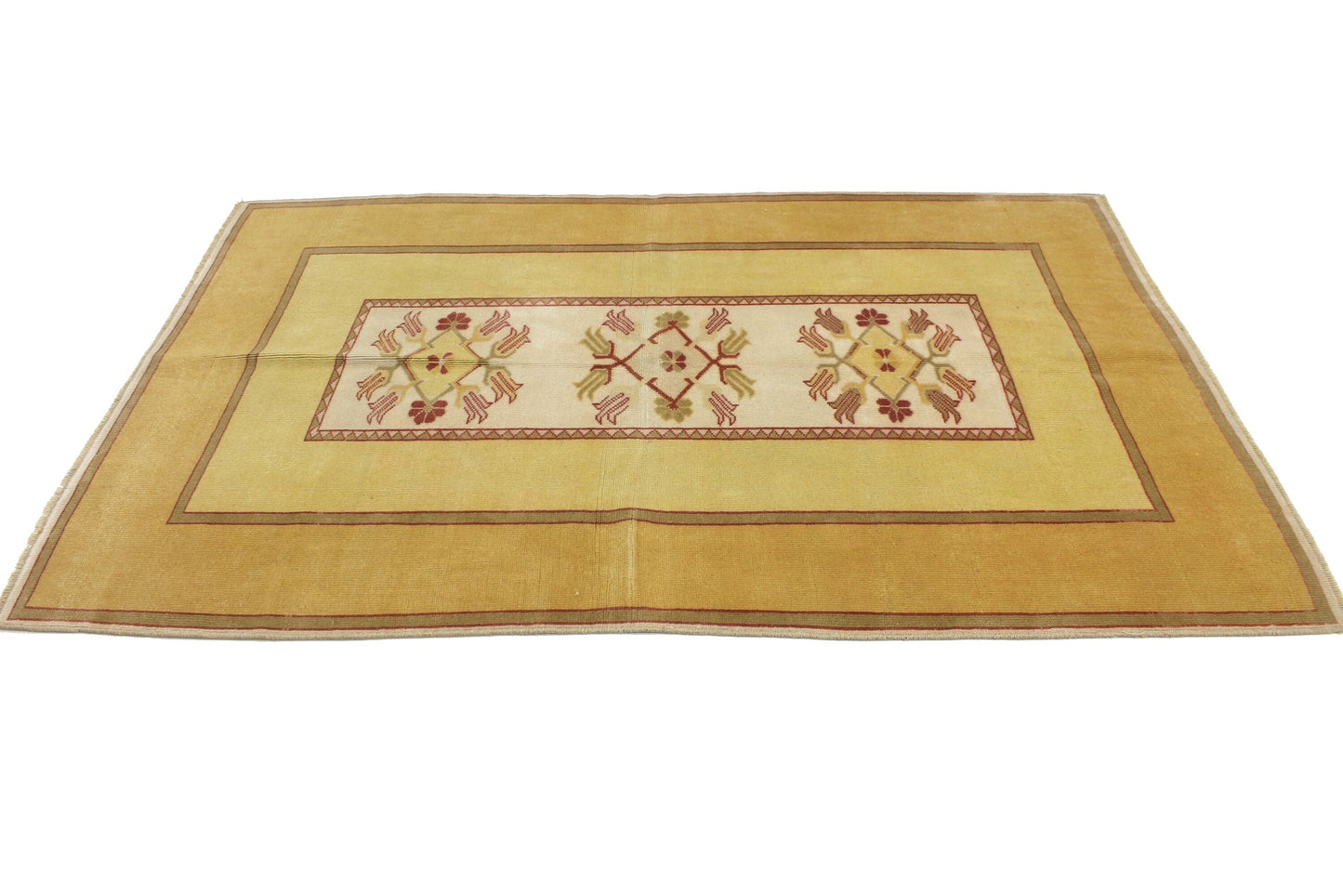4x6 Beauty TURKİSH RUG ,Oushak Rug Vintage, Handmade Rug Area, Farmhouse Decor, Rug, Carpet, Yellow, Nursery, Bedroom,4397