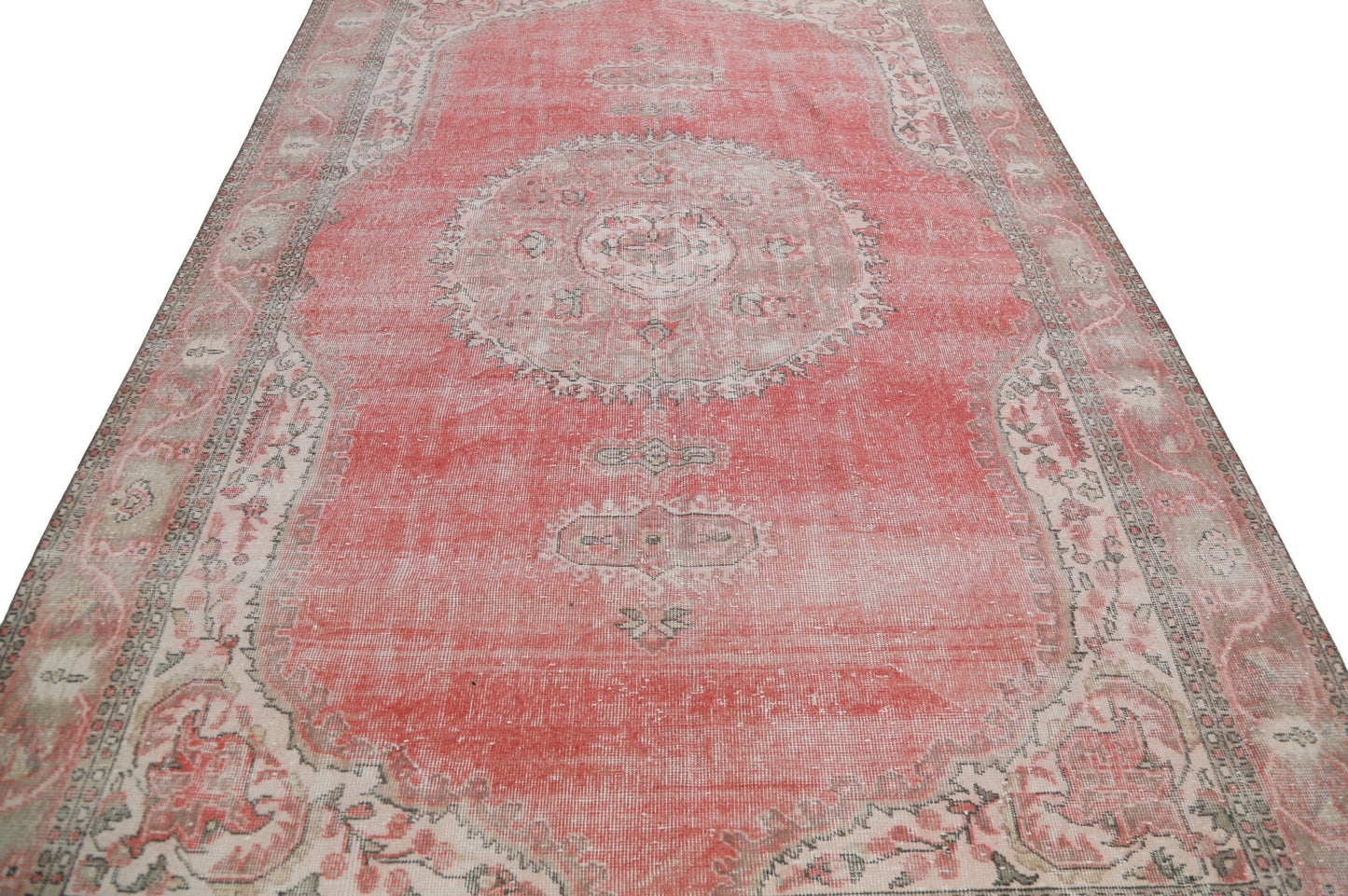 Boho Red Area Vintage rug, 7x11 Turkish rug,7x11 Oushak rug ,Handmade rug, Turkish Carpet, Floor rug,8039