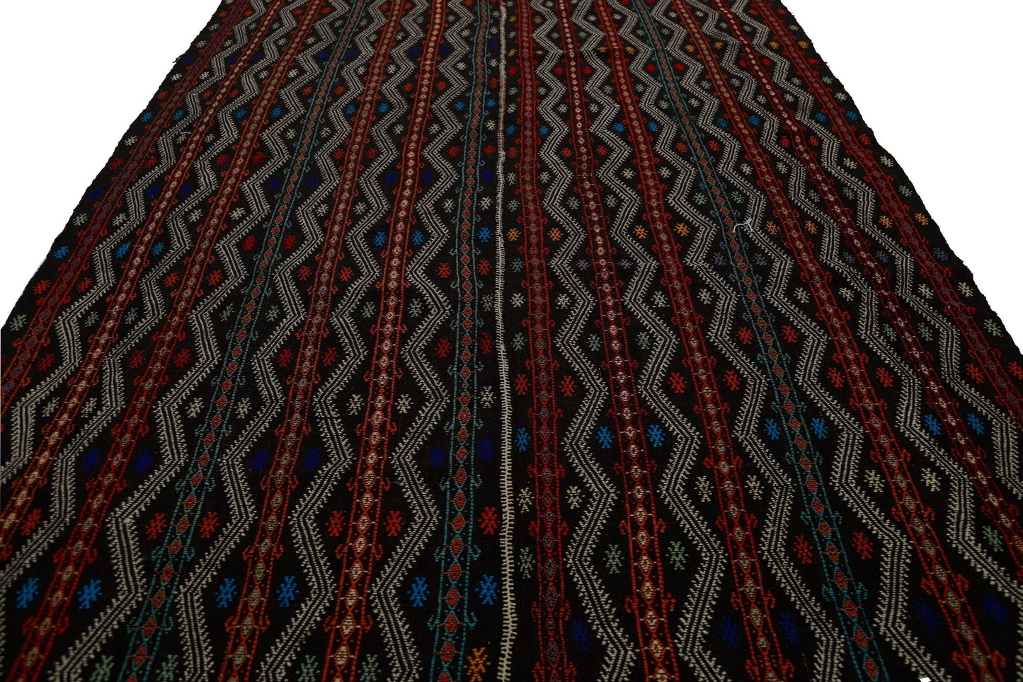Embroidery Vintage Goat hair Kilim rug, Turkish kilim rug, Boho decor, Entryway rug ,One of a kind rug, 7x12 Kilim rug, Handmade, 7150