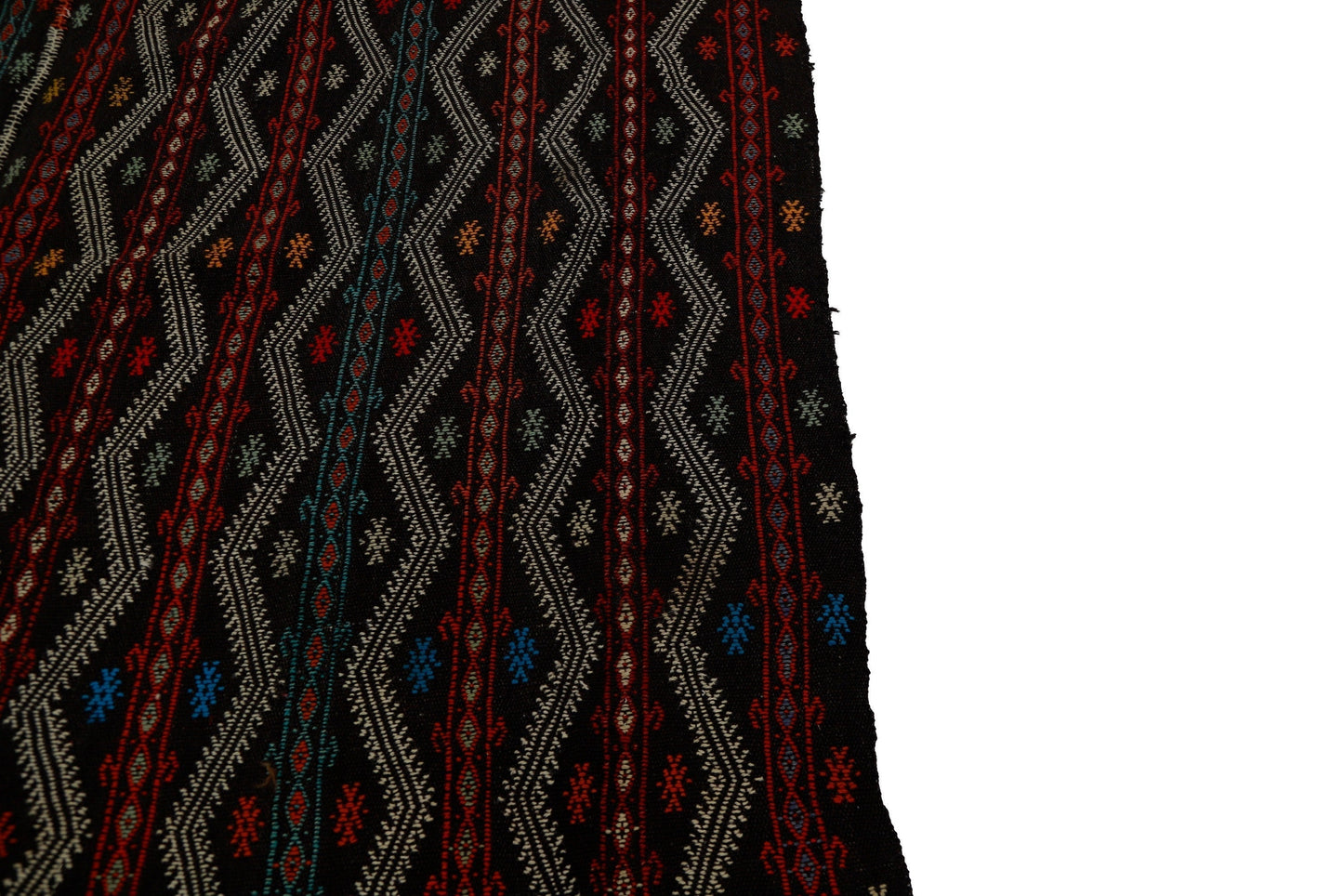 Embroidery Vintage Goat hair Kilim rug, Turkish kilim rug, Boho decor, Entryway rug ,One of a kind rug, 7x12 Kilim rug, Handmade, 7150