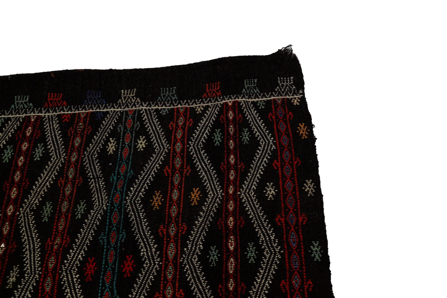Embroidery Vintage Goat hair Kilim rug, Turkish kilim rug, Boho decor, Entryway rug ,One of a kind rug, 7x12 Kilim rug, Handmade, 7150