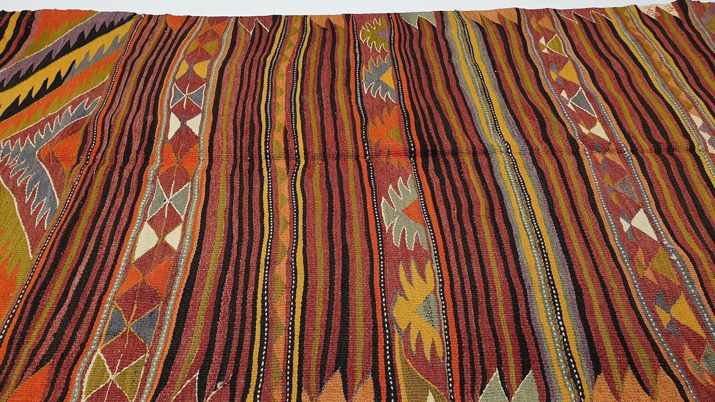 Unique Turkish Kilim rug, Vintage Kilim Area rug, Home decor, Floor rug, Flat weave rug, Entryway rug, One of a kind rug, Geometric rug,2935