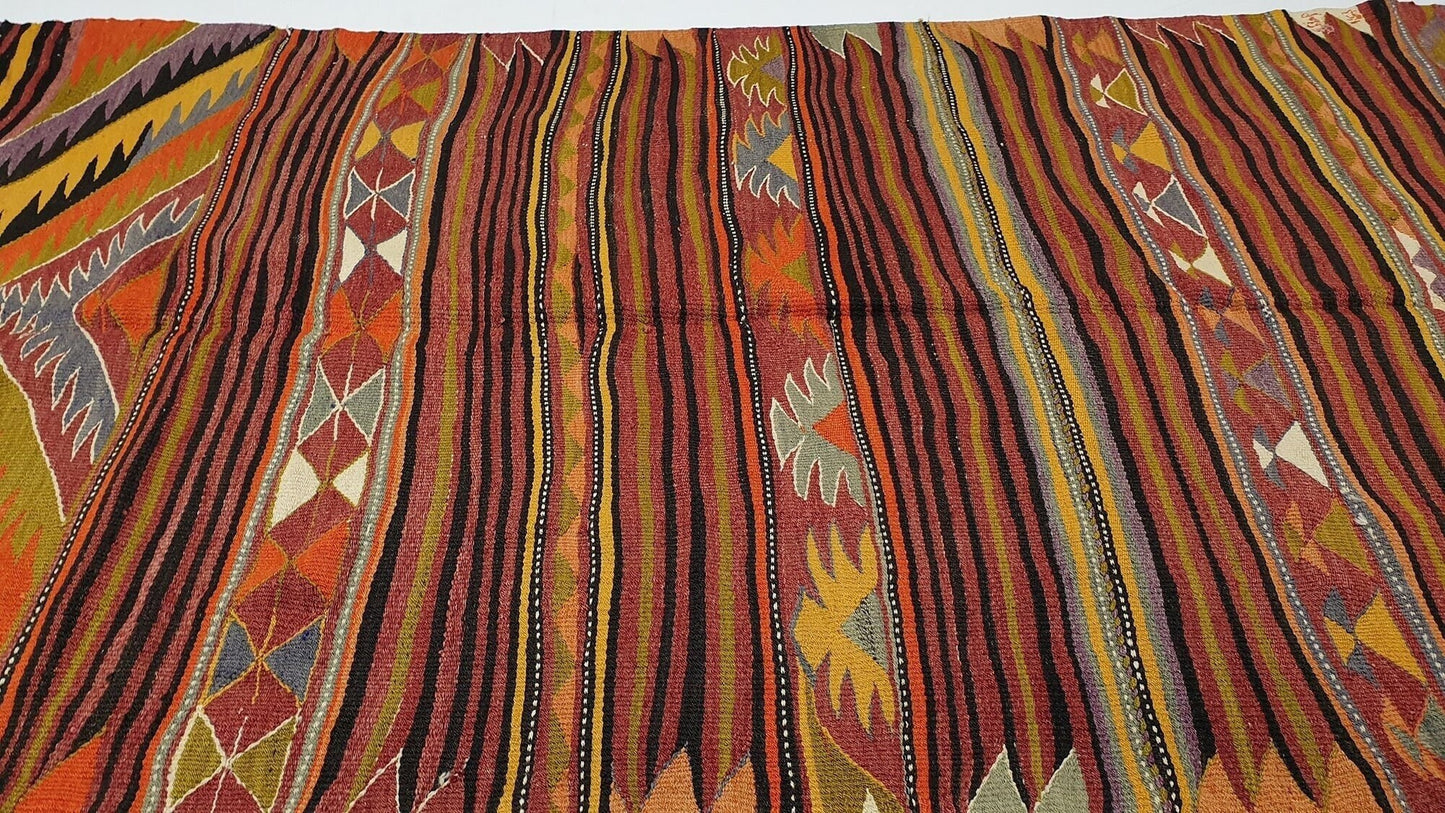 Unique Turkish Kilim rug, Vintage Kilim Area rug, Home decor, Floor rug, Flat weave rug, Entryway rug, One of a kind rug, Geometric rug,2935