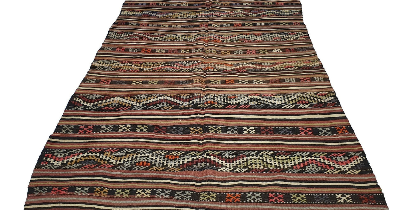 Small Vintage Kilim rug, Turkish Area Kilim rug, 4x7 Kİlim rug, One of a kind Kid room rug, Farmhouse decor, Embroidery rug, Handmade,2527