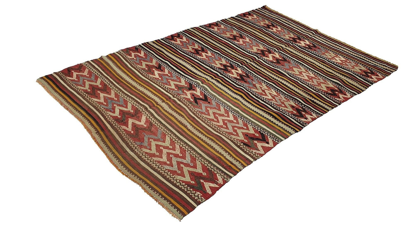 Vintage Kilim Rug, Faded Rug, Turkish Rug Kilim 5x8, Anatolia rug, Unique rug, Tribal rug,Rustic rug,Living room rug,One of a kind rug,2540