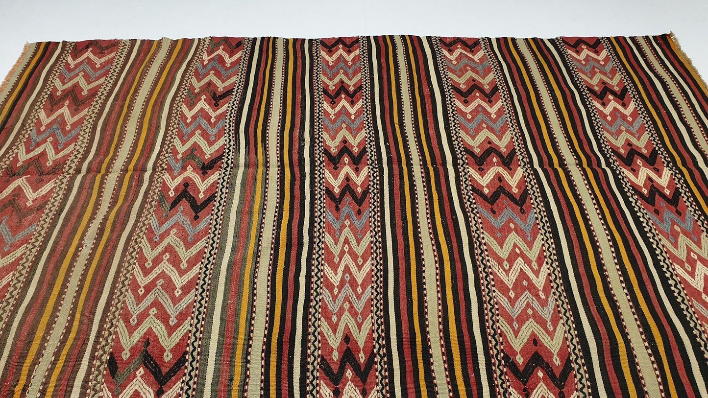 Vintage Kilim Rug, Faded Rug, Turkish Rug Kilim 5x8, Anatolia rug, Unique rug, Tribal rug,Rustic rug,Living room rug,One of a kind rug,2540