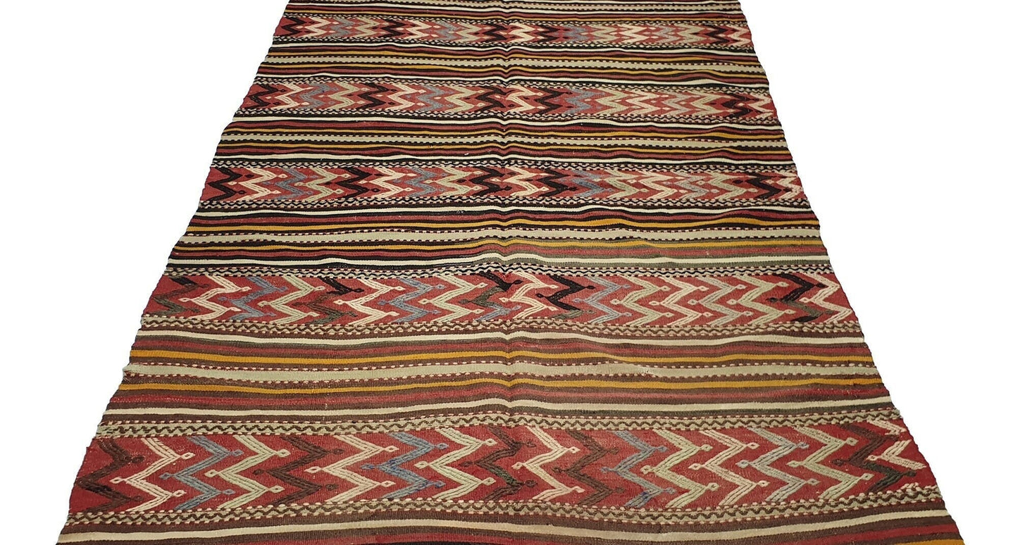 Vintage Kilim Rug, Faded Rug, Turkish Rug Kilim 5x8, Anatolia rug, Unique rug, Tribal rug,Rustic rug,Living room rug,One of a kind rug,2540