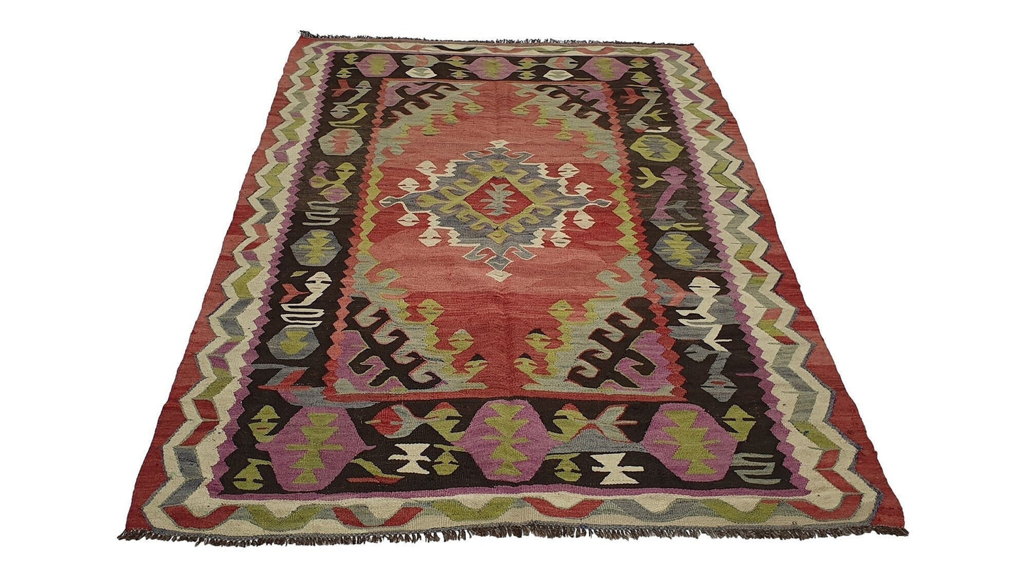 Oushak Kilim rug, 5x7 Turkish Kilim rug, Vintage Kilim rug, Coastal decor, Area rug, Bedroom rug, Old rug,Fine rug ,Living room rug,2912