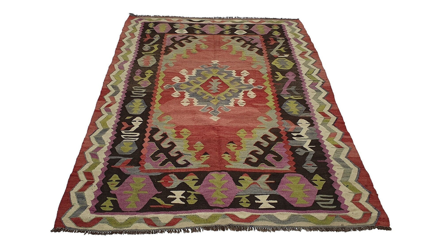 Oushak Kilim rug, 5x7 Turkish Kilim rug, Vintage Kilim rug, Coastal decor, Area rug, Bedroom rug, Old rug,Fine rug ,Living room rug,2912