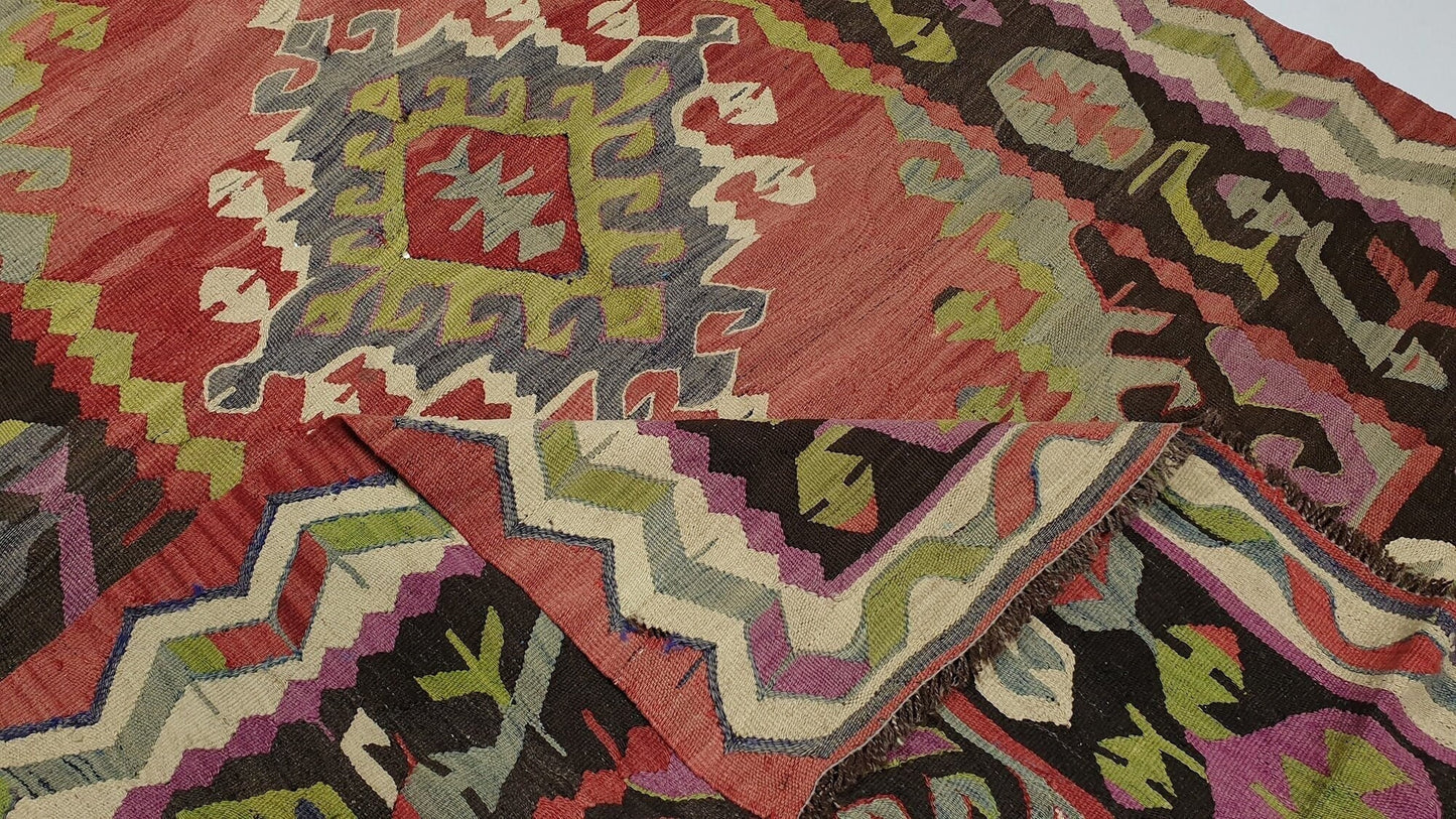 Oushak Kilim rug, 5x7 Turkish Kilim rug, Vintage Kilim rug, Coastal decor, Area rug, Bedroom rug, Old rug,Fine rug ,Living room rug,2912