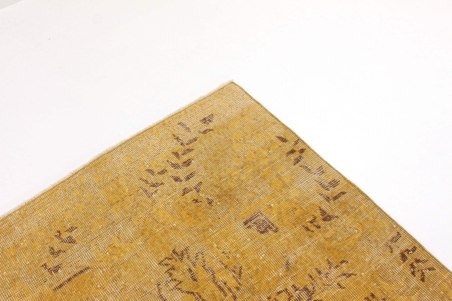 6x9 Yellow Floral Turkish Rug, Area Carpet Rug, Vintage Rug, Bedroom rug, Coastal Decor, 3690
