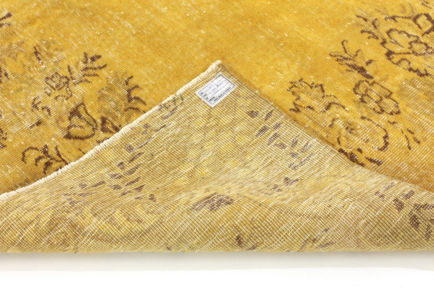 6x9 Yellow Floral Turkish Rug, Area Carpet Rug, Vintage Rug, Bedroom rug, Coastal Decor, 3690