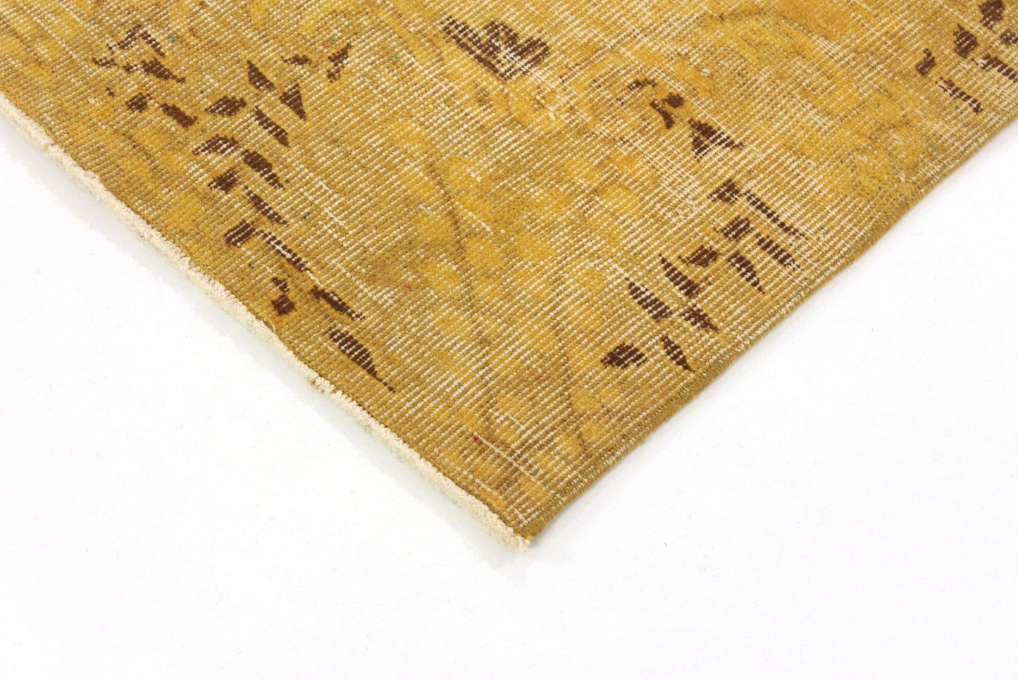 6x9 Yellow Floral Turkish Rug, Area Carpet Rug, Vintage Rug, Bedroom rug, Coastal Decor, 3690