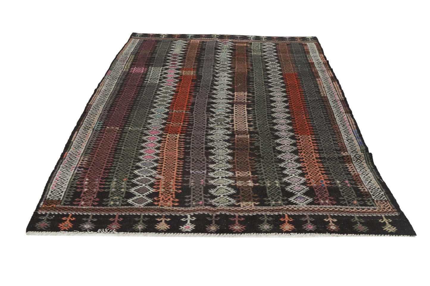 Turkish Vintage Area Handmade Unique Old Floor One of a kind Primitive Living room Turkey Anatolia Fine 6x9 Kilim Rug ,8165