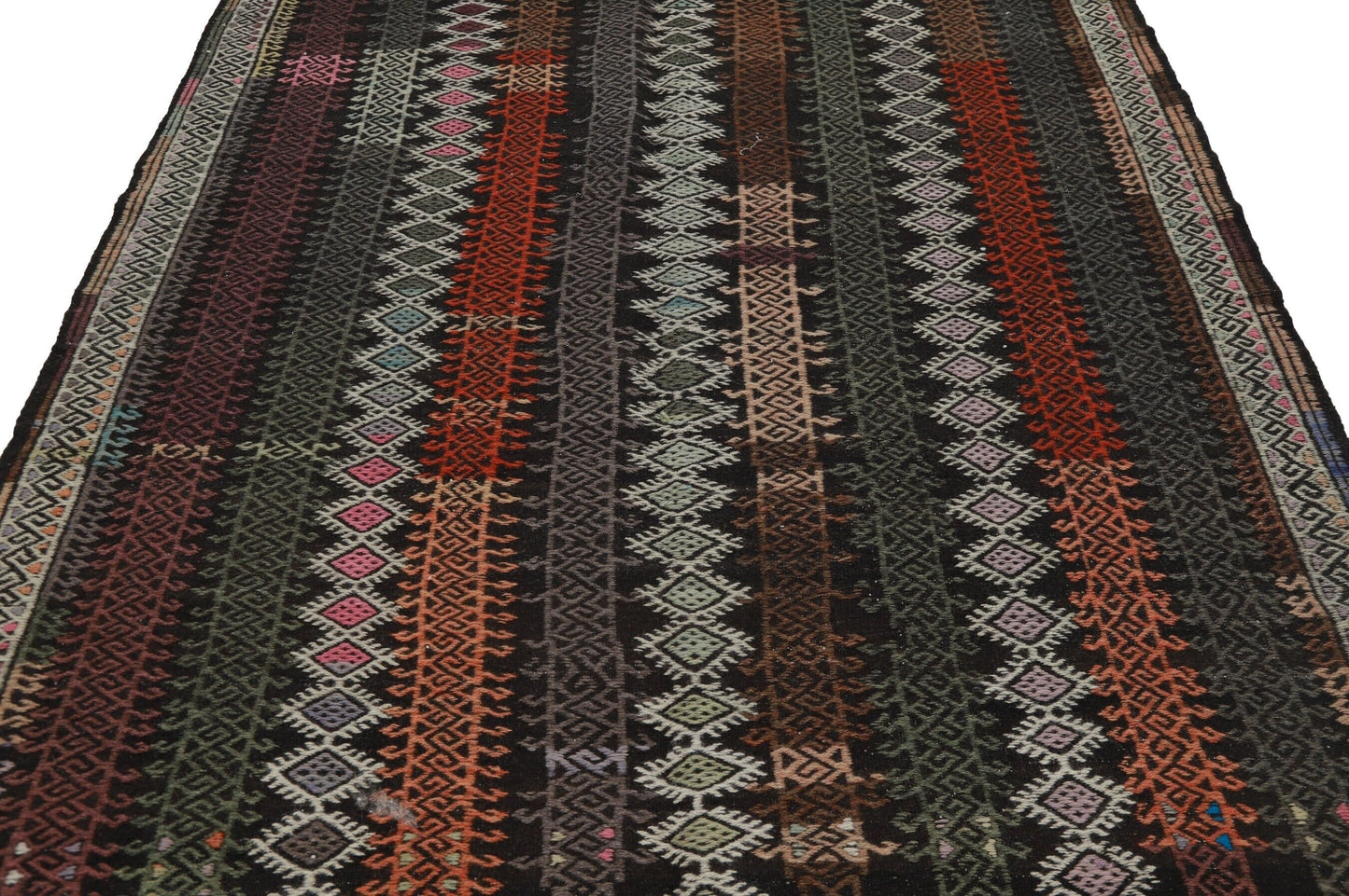 Turkish Vintage Area Handmade Unique Old Floor One of a kind Primitive Living room Turkey Anatolia Fine 6x9 Kilim Rug ,8165