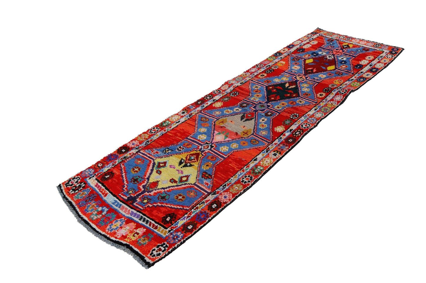 3x9 Turkish Runner Rug, Vintage runner ,Oushak Carpet Runner Rug, Coastal decor, Hallway runner ,Geometric rug, Kitchen rug, 7719