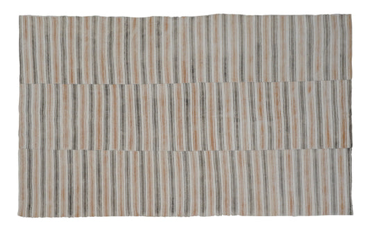 Handmade Vintage Kilim Rug, Turkish Striped Kilim Rug, Area Unique Kilim Rug, Neutral Floor Rug, Contemporary Decor, Kilim Rug 5x9, 12996