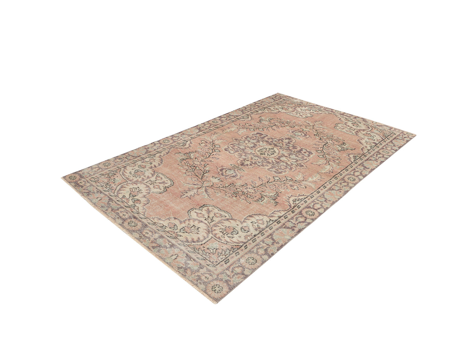 Oushak Vintage Rug, Turkish Area Rug, Handmade Antique Rug, Neutral Faded Rug, Entryway Rug, Anatolia Rug, Oushak Carpet, Rug 6x9, 12043