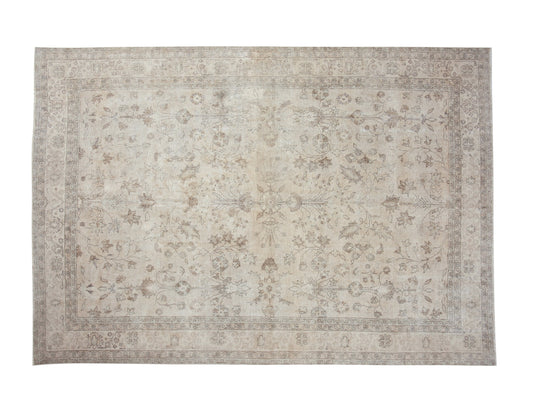 Antique Beige Turkish Carpet rug, 8x12 Oushak Vintage Area Rug, Scandinavian Neutral Rug, Faded rug, Oversize rug, Large rug 8x12, 12230