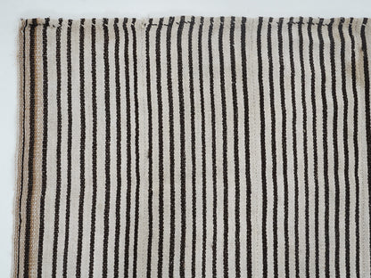 Turkish Handmade Kilim Rug, Vintage Black Striped Kilim Rug, Area Unique Kilim Rug, Kid Room Rug, Neutral Muted Rug, Kilim Rug 5x6, 12733
