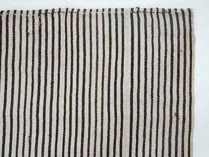 Turkish Handmade Kilim Rug, Vintage Black Striped Kilim Rug, Area Unique Kilim Rug, Kid Room Rug, Neutral Muted Rug, Kilim Rug 5x6, 12733
