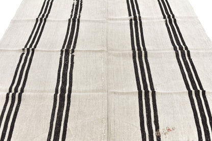 Turkish kilim, Vintage kilim,  5x7 Kilim rug, Hemp rug ,White kilim rug, Hemp kilim rug,Area rug, Black White rug, 5818
