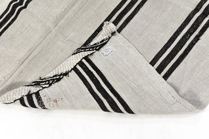 Turkish kilim, Vintage kilim,  5x7 Kilim rug, Hemp rug ,White kilim rug, Hemp kilim rug,Area rug, Black White rug, 5818