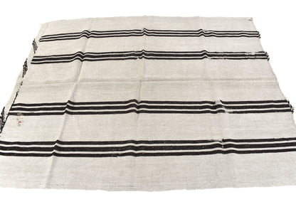 Turkish kilim, Vintage kilim,  5x7 Kilim rug, Hemp rug ,White kilim rug, Hemp kilim rug,Area rug, Black White rug, 5818