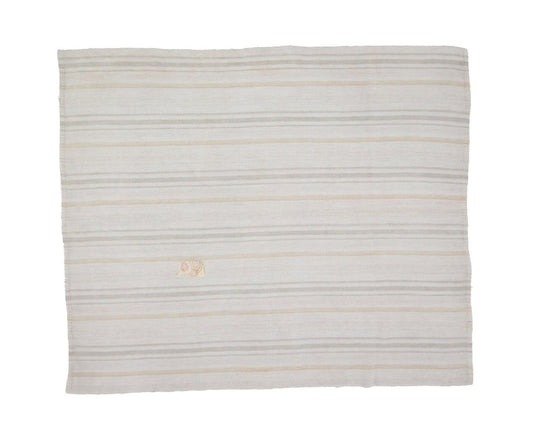 Soft White Hemp Kilim Rug 5x7 , Turkish Vintage Kilim Rug, One of a kind Rug, Ethnic rug, Fine rug, Modern Rug, Handmade Rug, Area rug,7832