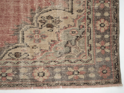 Handmade Area Rug, Vintage Oushak Rug, Turkish Eclectic Rug, Neutral Floor Rug, Bedroom Rug, Anatolia Rug, Turkish Carpet, Rug 6x9, 11551