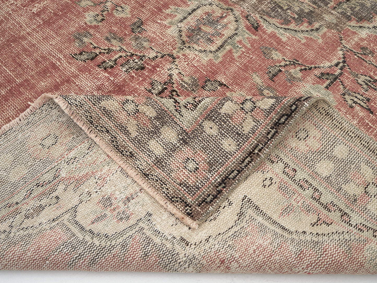 Handmade Area Rug, Vintage Oushak Rug, Turkish Eclectic Rug, Neutral Floor Rug, Bedroom Rug, Anatolia Rug, Turkish Carpet, Rug 6x9, 11551