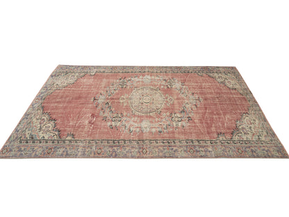 Turkish Vintage Oushak Rug, Handmade Area Antique Rug, Neutral Floor Rug, Bohemian Rug, Office Rug, Turkey Rug, Carpet Rug, Rug 5x8, 11567