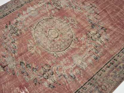 Turkish Vintage Oushak Rug, Handmade Area Antique Rug, Neutral Floor Rug, Bohemian Rug, Office Rug, Turkey Rug, Carpet Rug, Rug 5x8, 11567